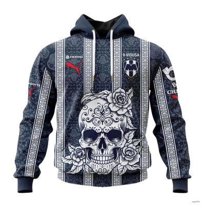 Custom Liga MX C.F. Monterrey Hoodie Special 2024 Home Dia De Muertos Design