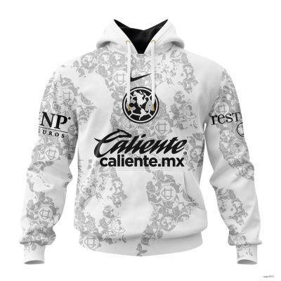 Custom Liga MX Club America Hoodie 2024-2025 White Mexican Soccer
