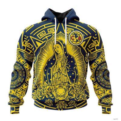 Custom Liga MX Club America Hoodie Special Our Lady Of Guadalupe Soccer
