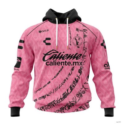 Custom Liga MX Club Tijuana Hoodie Pink Breast Cancer Awareness Soccer