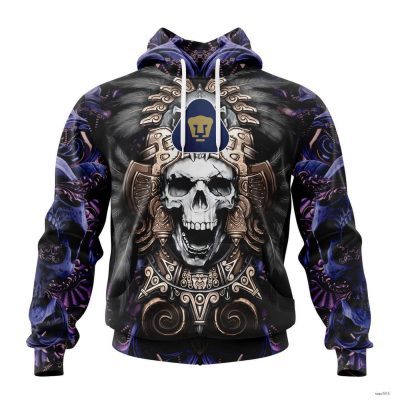 Custom Liga MX Pumas Unam Hoodie Special Aztec Skull Design Soccer Team Gear