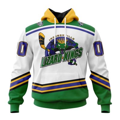 ECHL Acksonville Lizard Kings Personalized White Design Unisex Hoodie