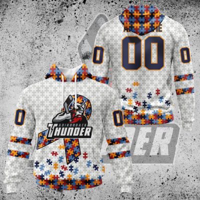ECHL Adirondack Thunder Autism Awareness Performance Unisex Hoodie