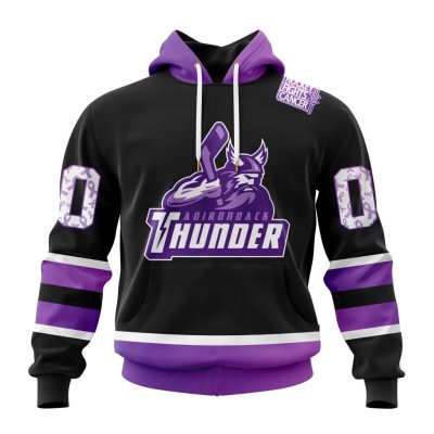 ECHL Adirondack Thunder Special Hockey Fights Cancer Design Unisex Hoodie