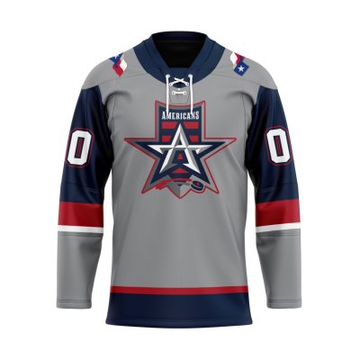 ECHL Allen Americans Personalized Gray Lace Hockey Jersey