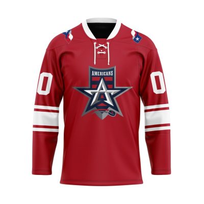 ECHL Allen Americans Personalized Red Lace Hockey Jersey