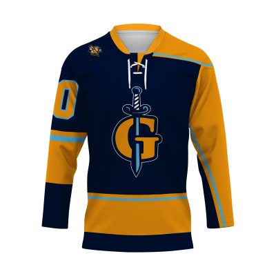 ECHL Atlanta Gladiators Personalized Navy Lace Hockey Jersey