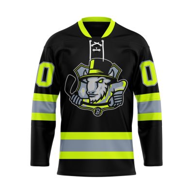 ECHL Bloomington Bison Special Firefighters Design Lace Hockey Jersey