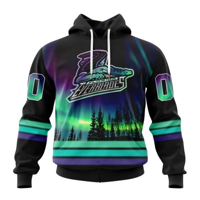 ECHL Florida Everblades Design With Northern Lights Unisex Hoodie
