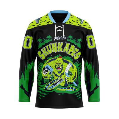 ECHL Florida Everblades Special Skunk Apes Design Lace Hockey Jersey