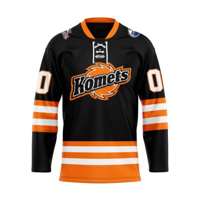 ECHL Fort Wayne Komets Personalized Black Lace Hockey Jersey