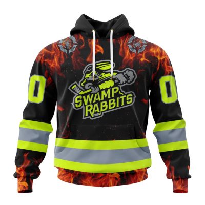 ECHL Greenville Swamp Rabbits Design Honoring Firefighters Unisex Hoodie