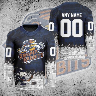 ECHL Greenville Swamp Rabbits Peanuts 75th Anniversary Hockey Jersey