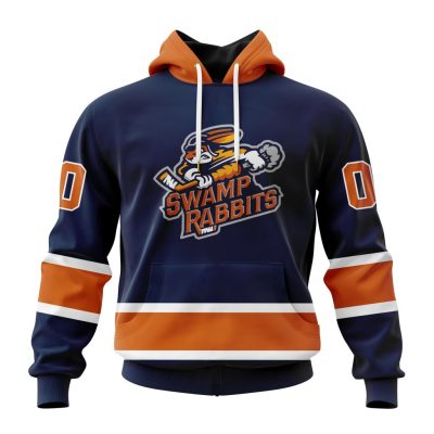 ECHL Greenville Swamp Rabbits Personalized Navy Design Unisex Hoodie