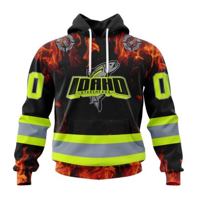 ECHL Idaho Steelheads Design Honoring Firefighters Unisex Hoodie
