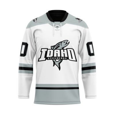 ECHL Idaho Steelheads Personalized Grey Lace Hockey Jersey