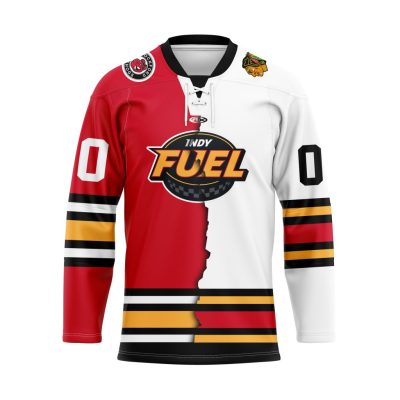 ECHL Indy Fuel Personalized Mix Design Lace Hockey Jersey