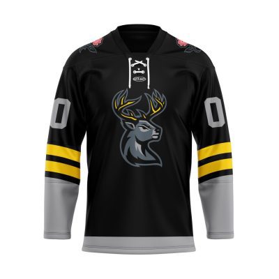ECHL Iowa Heartlanders Personalized Black Lace Hockey Jersey