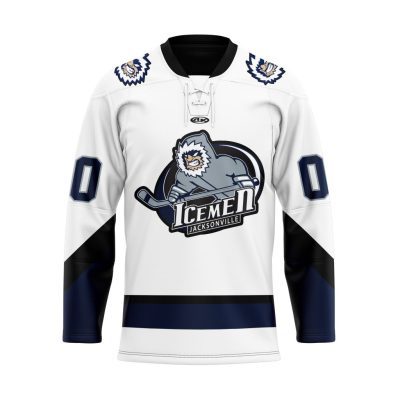 ECHL Jacksonville Icemen Personalized Home Lace Hockey Jersey