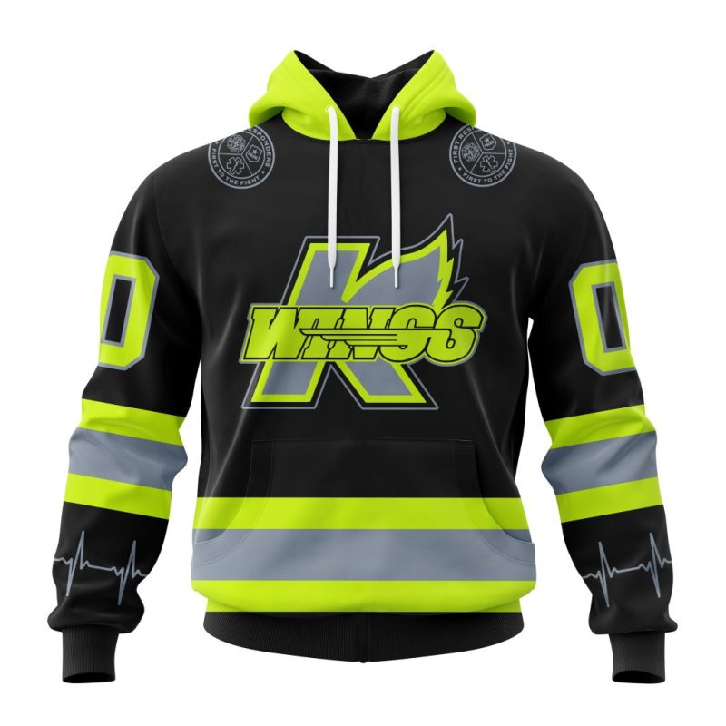 ECHL Kalamazoo Wings Design Honoring Firefighters Unisex Hoodie