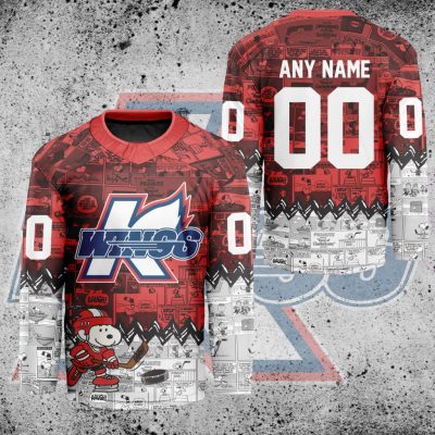 ECHL Kalamazoo Wings Peanuts 75th Anniversary Hockey Jersey
