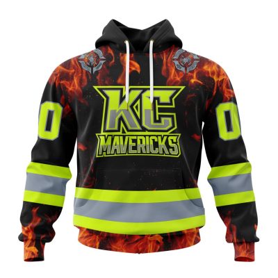 ECHL Kansas City Mavericks Design Honoring Firefighters Unisex Hoodie