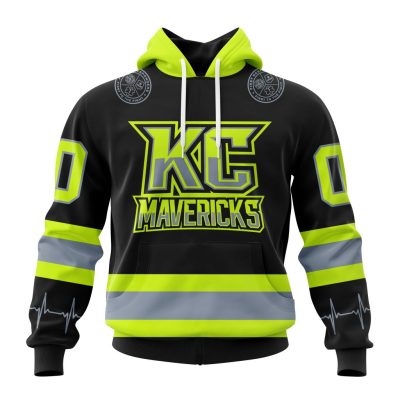 ECHL Kansas City Mavericks Design Honoring Firefighters Unisex Hoodie