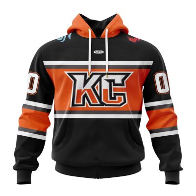 ECHL Kansas City Mavericks Personalized Black Design Unisex Hoodie