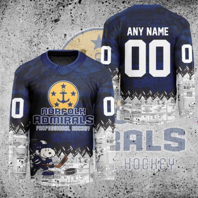 ECHL Norfolk Admirals Peanuts 75th Anniversary Hockey Jersey
