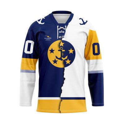 ECHL Norfolk Admirals Personalized Mix Design Lace Hockey Jersey