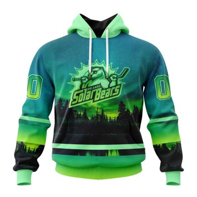 ECHL Orlando Solar Bears Design With Northern Lights Unisex Hoodie