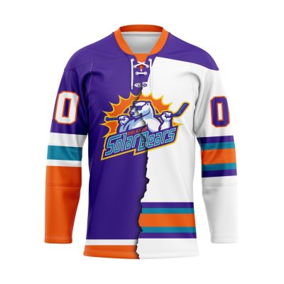 ECHL Orlando Solar Bears Personalized Mix Design Lace Hockey Jersey