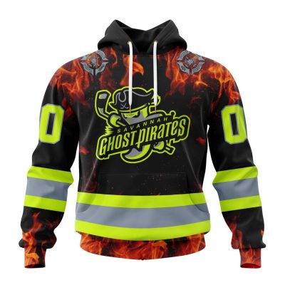 ECHL Savannah Ghost Pirates Design Honoring Firefighters Unisex Hoodie
