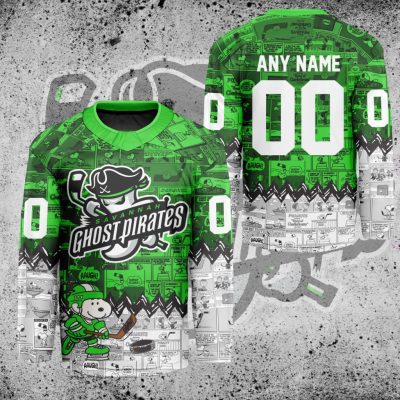 ECHL Savannah Ghost Pirates Peanuts 75th Anniversary Hockey Jersey