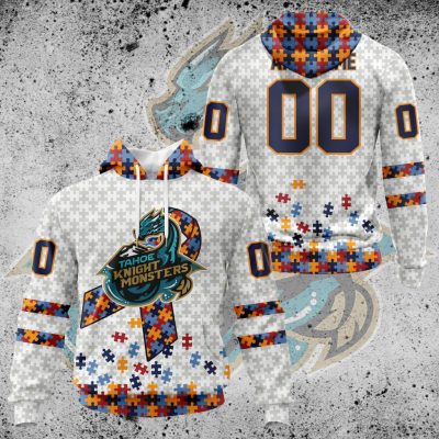 ECHL Tahoe Knight Monsters Autism Awareness Performance Unisex Hoodie