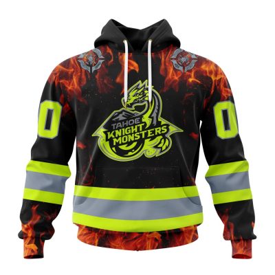 ECHL Tahoe Knight Monsters Design Honoring Firefighters Unisex Hoodie