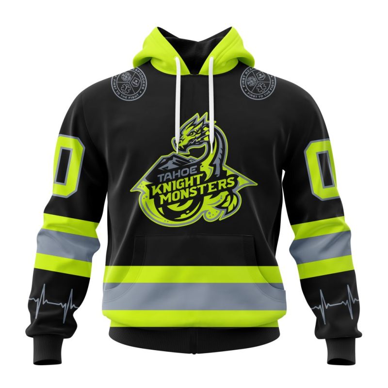 ECHL Tahoe Knight Monsters Design Honoring Firefighters Unisex Hoodie