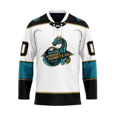ECHL Tahoe Knight Monsters Personalized White Lace Hockey Jersey