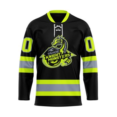 ECHL Tahoe Knight Monsters Special Firefighters Design Lace Hockey Jersey