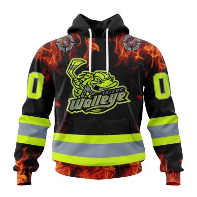 ECHL Toledo Walleye Design Honoring Firefighters Unisex Hoodie