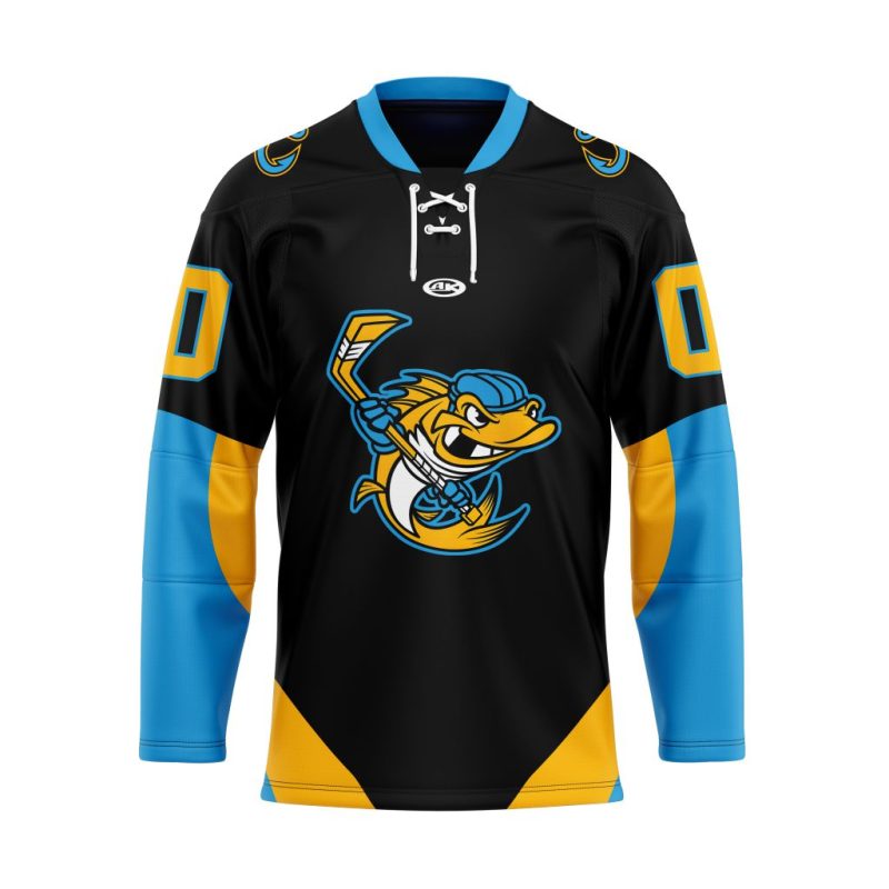 ECHL Toledo Walleye Personalized Black Lace Hockey Jersey