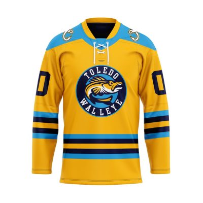 ECHL Toledo Walleye Personalized Gold Lace Hockey Jersey