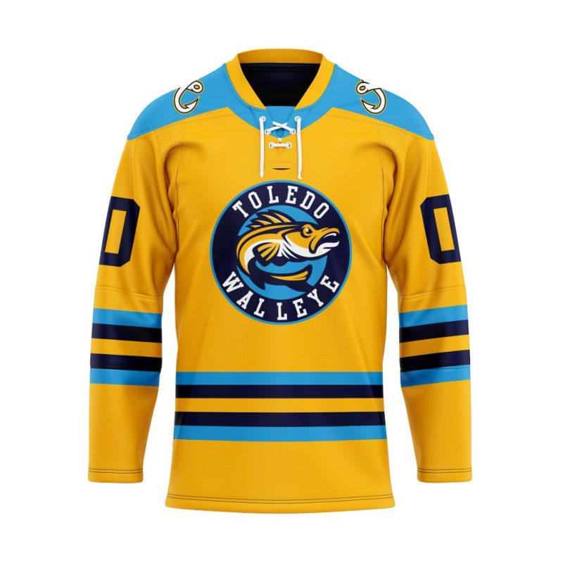 ECHL Toledo Walleye Personalized Gold Lace Hockey Jersey