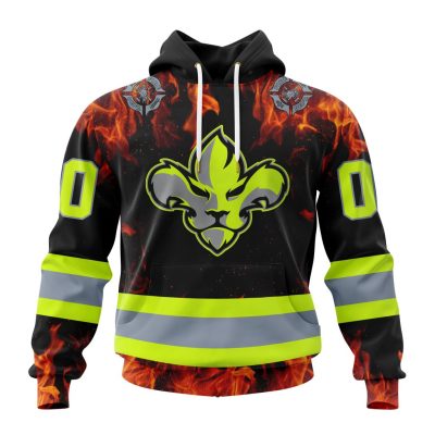 ECHL Trois-Rivieres Lions Design Honoring Firefighters Unisex Hoodie