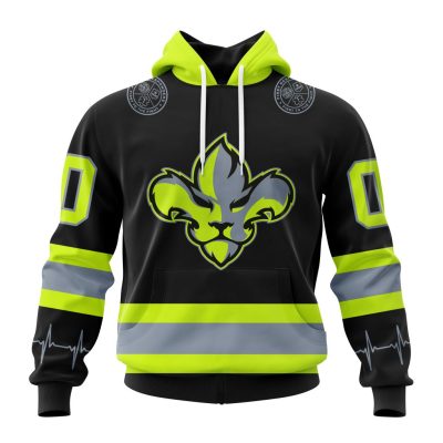 ECHL Trois-Rivieres Lions Design Honoring Firefighters Unisex Hoodie