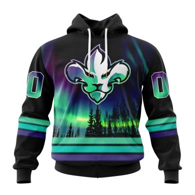 ECHL Trois-Rivieres Lions Design With Northern Lights Unisex Hoodie