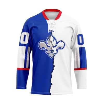 ECHL Trois-Rivieres Lions Personalized Mix Design Lace Hockey Jersey