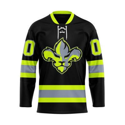 ECHL Trois-Rivieres Lions Special Firefighters Design Lace Hockey Jersey