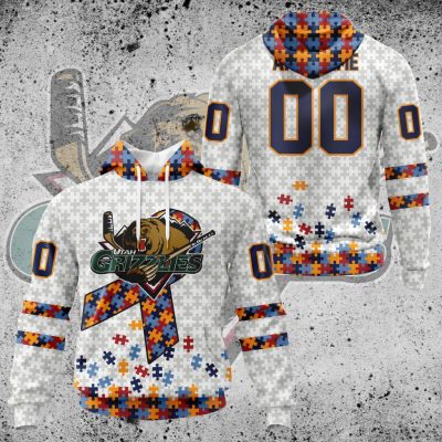 ECHL Utah Grizzlies Autism Awareness Performance Unisex Hoodie