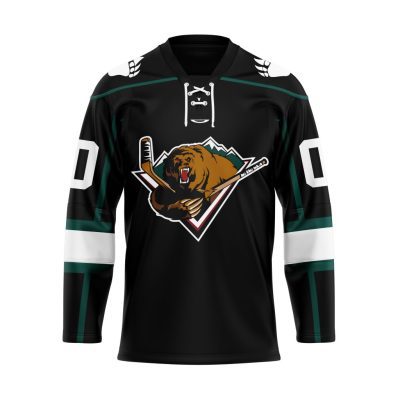 ECHL Utah Grizzlies Personalized Home Lace Hockey Jersey